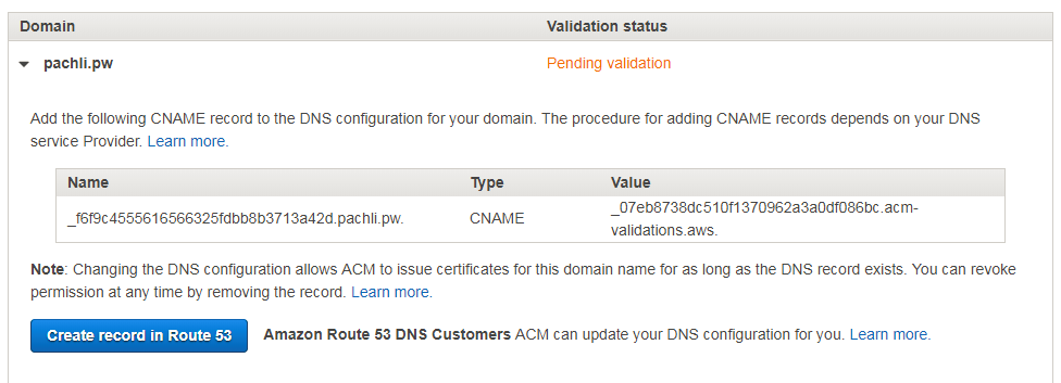 DNS validation