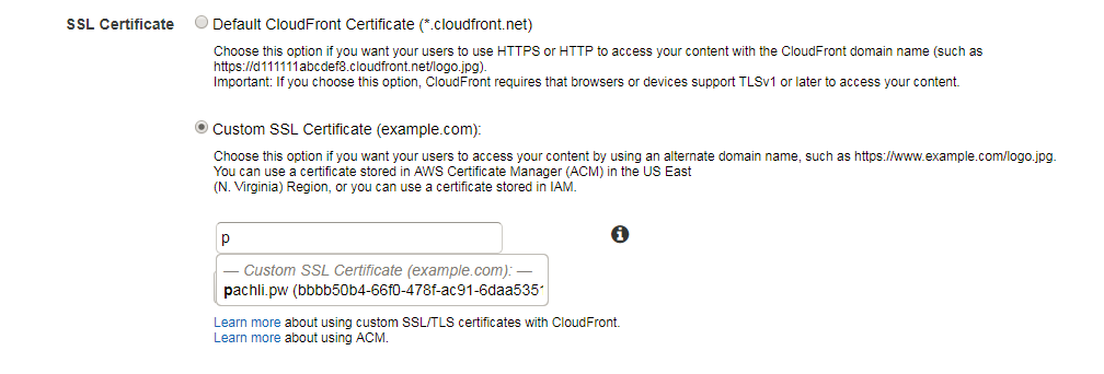 Cloudfront SSL