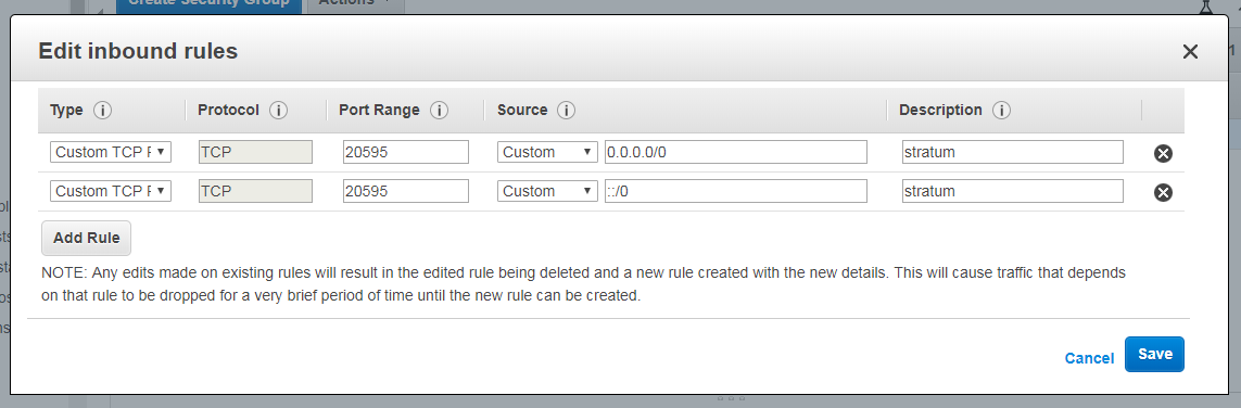 Security Group Inbound Rules